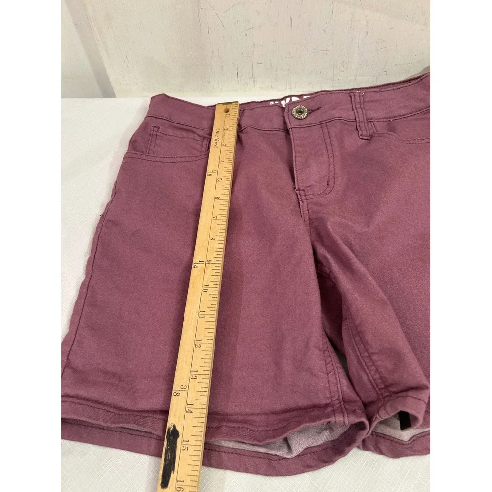 Hydraulic Lola Curvy Shorts 11 Purple Mid Rise Stretch Denim Womens